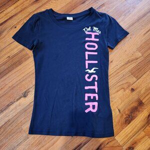Hollister Del Mar Navy Blue Babydoll T-Shirt Y2K 2000s Style S